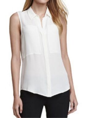 Theory Duria Sleeveless Silk Blouse